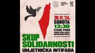 Umjetnička intifada Sarajevo 30nov 2024  Solidarnost sa narodom Palestine [upl. by Annaes]