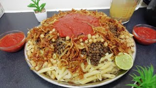 Authentic Egyptian Koshari recipe street food [upl. by Selda931]