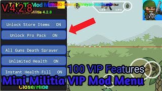 Mini Militia VIP Mod Menu Version 428  Mini Militia VIP Mod Menu Version 428 100 Features [upl. by Analem650]