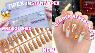 TRYING TIPEX INSTANT APEX NEW PRE COLORED FULL COVER SCULPTED ACRYLIC NAIL TIPS FROM AMAZON [upl. by Neomah]