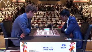 Magnus Carlsen vs Praggnanandhaa  Tata Steel Chess India Rapid 2024  R1 [upl. by Burman366]