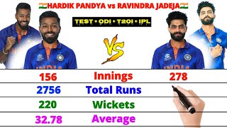 Hardik pandya Vs Ravindra Jadeja Overall comparison [upl. by Roots780]