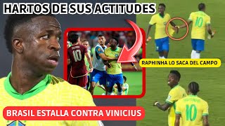 💥 BRASIL ESTALLA CONTRA VINICIUS por SUS ACTITUDES vs VENEZUELA y RAPHINHA lo SACA DEL CAMPO [upl. by Ashmead]