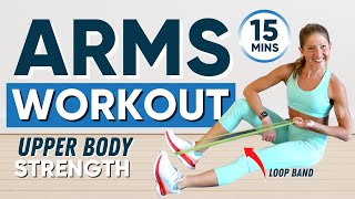 Toned Arms Workout  Mini Band Arm Workout For Upper Body Strength FOLLOW ALONG 15 min [upl. by Frum]