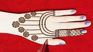 Amazing Easy Jewellery Mehndi Design for Back HandSimple Back Hand Mehendi Design [upl. by Maloney]