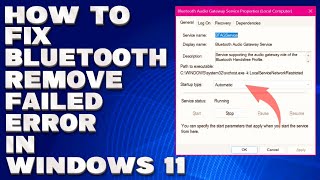 How To Fix Bluetooth Remove Failed Error in Windows 1011 Solution [upl. by Umeh]