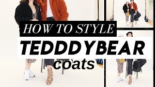 6 WAYS TO STYLE THE TEDDY BEAR COAT PETITE  CURVY STYLE [upl. by Samaria]