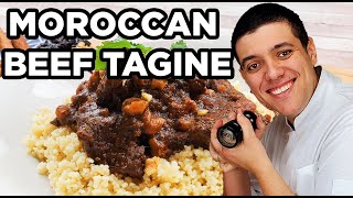 Moroccan Beef Tagine Recipe with Couscous [upl. by Assadah705]