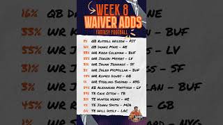 Top Waiver Adds for Week 8  Hot Soup Fantasy Football fantasyfootball waivers russellwilson [upl. by Brandes221]