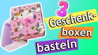 Kleine Geschenkboxen basteln  Origamibox mit Deckel  DIY für Kinder  einfach und schnell [upl. by Pieter]