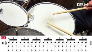 Subdivisions Drum Lesson Paradiddle Transitions And Accents [upl. by Nolahs]