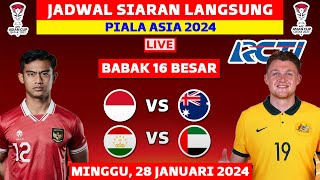 JADWAL SIARAN LANGSUNG PIALA ASIA MALAM INI LIVE RCTI  MINGGU 28 JAN 2024  INDONESIA VS AUSTRALIA [upl. by Akimot]