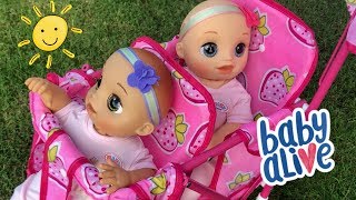 Baby Alive video Real As Can Be TWINS double stroller ride [upl. by Sublett]