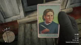 Prominent Americans Cigarette Card 8  Henrietta Beatrice Woods  Map Location  RDR2 [upl. by Euqinemod]