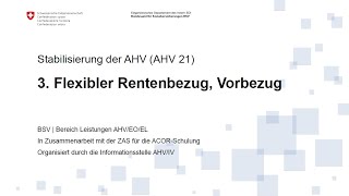 3 Flexibler Rentenbezug Vorbezug [upl. by Airlia]