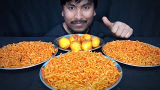 2X SPICY SAMYANG FIRE NOODLES CHALLENGE 🔥 SPICY NOODLES EATING SHOW SPICY EGGS FRY EATING ASMR FOOD [upl. by Ytissac744]