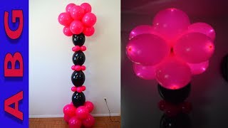 Light up Topiary Balloon Column using Qlites and quick links balloon decor tutorial [upl. by Dewain273]