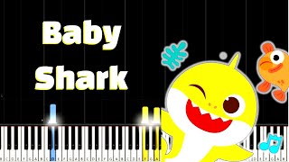 Baby Shark Song  Easy Piano Tutorial For Beginners [upl. by Manara]