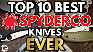 The Top 10 BEST Spyderco Folding Knives EVER [upl. by Nesyla]