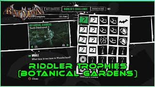 All Riddler Trophies Challenges Botanical Gardens Batman Arkham Asylum [upl. by Redmund769]