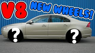 Our V8 VOLVO gets brand new WHEELS Installing new wheels on the S80 V8 [upl. by Ynettirb131]