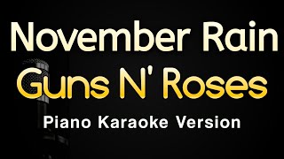 November Rain  Guns N Roses Karaoke Songs With Lyrics  Piano Original Key [upl. by Ejrog]