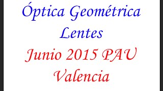 Ejercicios de fisica Optica Geometrica Lentes Problemas de selectividad [upl. by Nylemaj905]