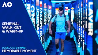 Djokovic v Sinner  Semifinal WalkOut amp WarmUp  Australian Open 2024 [upl. by Icam]