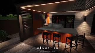 Outdoor Kitchen Design Idea  Night time 3D walk through [upl. by Peppie821]