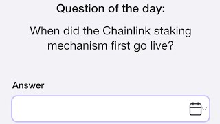 When did the Chainlink staking mechanism first go live  Time Farm Answer Today [upl. by Atiseret254]