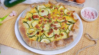 TORTA SALATA CON ZUCCHINE PROSCIUTTO E RICOTTA  Facile e Veloce  Senza Glutine e Lattosio GFW [upl. by Gitt702]