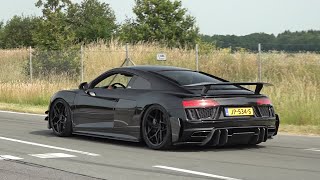 Vorsteiner Audi R8 V10 Plus with Remus Exhaust Revs Accelerations Fly Bys [upl. by Nywra]