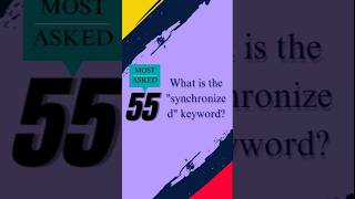 Synchronisation keyword  javainterviewquestionsandanswers [upl. by Mccullough]