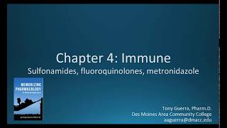 CC Sulfa Drugs Fluoroquinolones Metronidazole CH 4 IMMUNE NAPLEX  NCLEX PHARMACOLOGY REVIEW [upl. by Jensen285]