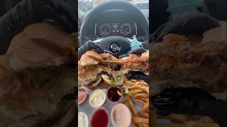 Huge brisket burgers 🥩🍔 food mukbang asmrsounds [upl. by Lehteb]