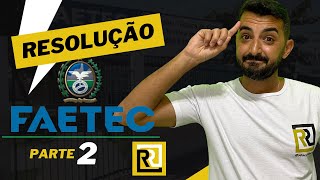 Resolução  correção de Prova da FAETEC 2022  Parte 2 [upl. by Gibun]