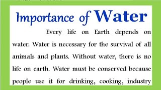 Importance of water in English 2023 speech  Essay on Importance of water in English water essay [upl. by Bastien335]