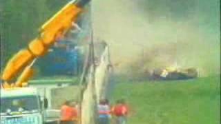 F1 1987 Nelson Piquet Tamburello Imola crash [upl. by Atirys]