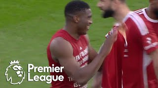 Taiwo Awoniyi powers Nottingham Forest in front of West Ham  Premier League  NBC Sports [upl. by Akirrehs]