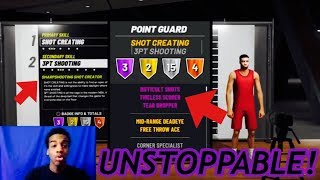 NBA 2K19 SHARPSHOOTING SHOT CREATOR ARCHETYPE OVERPOWERED SCORING POINT GUARD BUILD BEST BADGES [upl. by Ecnerret]