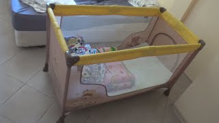 Lorelli San Remo Baby Cot 1 Layer BeigeampYellow Happy Family Review [upl. by Eitsyrc]