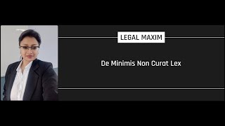 De minimus non curat lex [upl. by Noira]