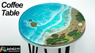 How to make an EPOXY OCEAN TABLE  resin art [upl. by Theis]