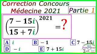 Correction Concours Médecine  Concours Médecine 2021  13 [upl. by Alleras864]