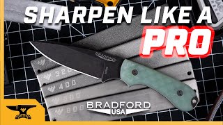 How to Sharpen a Fixed Blade Knife  The Bradford Guardian 32 [upl. by Akinas]