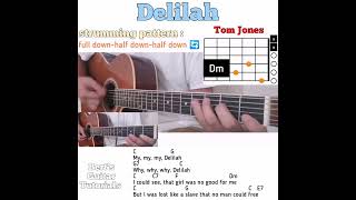 Delilah  Tom Jones guitar chords w lyrics amp strumming tutorial [upl. by Ahen]