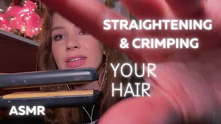 Personal Attention ASMR  soft spoken Straightening amp crimping your hair [upl. by Leona]