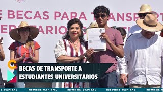 Primera entrega del programa social “Beca para Transporte Universitarios en Movimiento [upl. by Gerlac]