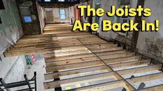 Floor Joist Installation is Finished For the First Floor  Rotten Reno Rebuild Episode 5 [upl. by Acinom]