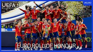 EURO Roll of Honour  Spain Italy Portugal [upl. by Duggan]